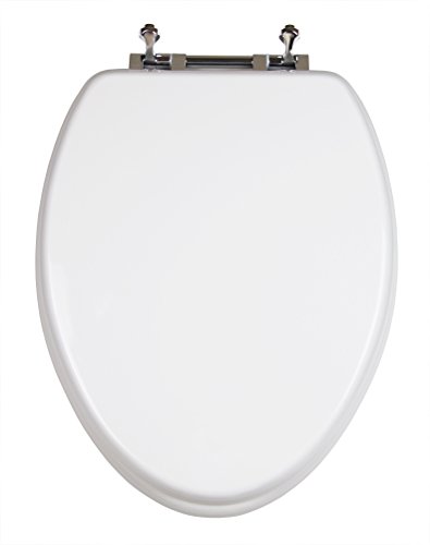 TOPSEAT TinyHiney Potty Elongated Toilet Seat, Adult/Child, w/Chromed Metal Hinges (Elongated White)