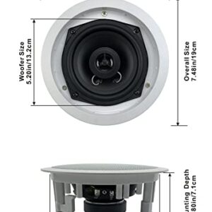 Acoustic Audio R191 in Ceiling/in Wall 7 Speaker Set 2 Way Home Theater 1400 Watt R191-7S