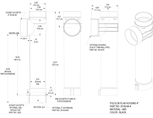 Polylok PL-68 Effluent Filter & Housing (Baffle/Tee)