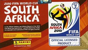 2010 panini fifa world cup soccer absolutely massive factory sealed sticker box with 100 packs and 500 stickers