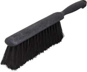 sparta flo-pac counter brush, bench brush, dustpan brush with long lasting for counters, floors, and fireplace, 8 inches, black, (pack of 12)