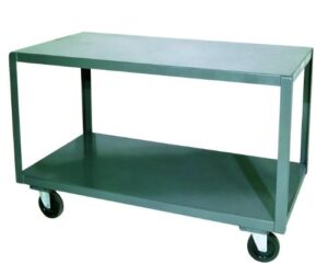 durham welded 14 gauge steel high deck portable table, hmt-3672-2-95, 2 shelves, 1200 lbs capacity, 36" length x 72" width x 30-1/4" height