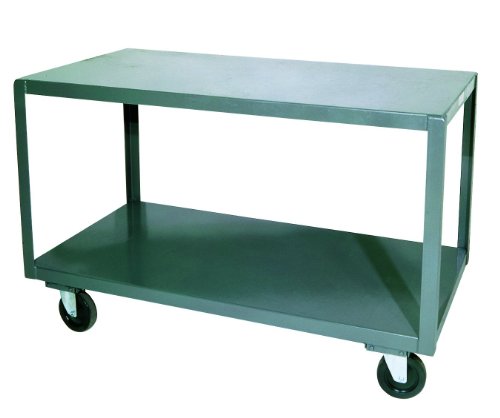 Durham Welded 14 Gauge Steel High Deck Portable Table, HMT-3672-2-95, 2 Shelves, 1200 lbs Capacity, 36" Length x 72" Width x 30-1/4" Height