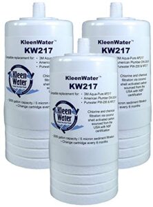 kleenwater granular carbon chlorine replacement water filter compatible with aqua-pure ap217/aqua-pure ap200 water filter system, set of 3, includes replacement o-ring qty(1)