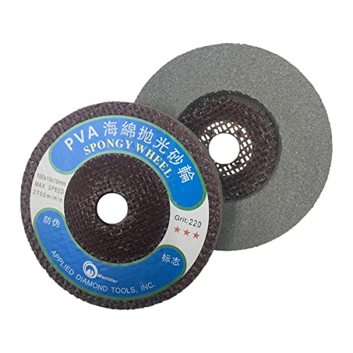 Toolocity HLPVAMS2 4-Inch PVA Marble Polishing Wheel MS Styple, 220 Grit