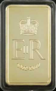 the 1 oz .999 pure 24 karat gold layered steel bar the queen's diamond jubilee eliabeth ii - grace specialty 016