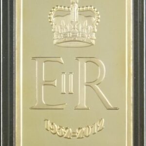 The 1 Oz .999 Pure 24 Karat Gold Layered Steel Bar the Queen's Diamond Jubilee Eliabeth II - Grace Specialty 016