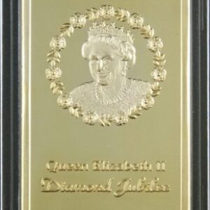 The 1 Oz .999 Pure 24 Karat Gold Layered Steel Bar the Queen's Diamond Jubilee Eliabeth II - Grace Specialty 016