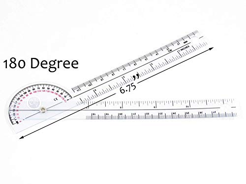 Scrubsmart Economy, Lightweight Plastic 6-3/4" Pocket Goniometer 180 Degrees EGM-425