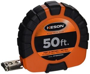 keson st18m503x closed-abs housing steel tape measures, speed rewind (graduations: ft., in., 1/8 & cm, mm), 50-foot / 15m