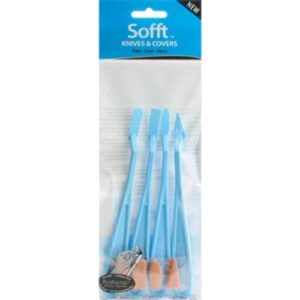 panpastel sofft knives w/8 covers #1 round, #2 flat, #3 oval & #4 point, blue