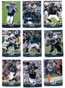 2013 topps nfl football team set (sealed) - philadelphia eagles 14 cards michael vick demeco ryans desean jackson brent celek matt barkley nick foles miguel maysonet bryce brown jeremy maclin trent cole lesean mccoy zach ertz lane johnson philadelphia eag