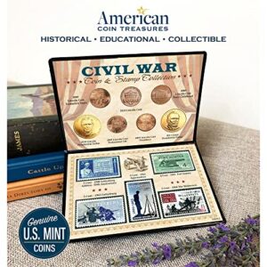 American Coin Treasures Civil War Coin and Stamp Commemorative Collection, Bicentennial Pennies, Presidential Dollars, US Mint State Postage Stamps