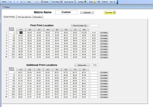 Quick Quote 3 Advanced - Software for Screen Printing, DTG & Embroidery Quoting and Invoicing