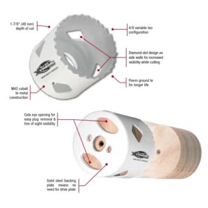 Disston E0211328 2-7/8-Inch Boxed Blu-MOL Xtreme Bi-Metal Hole Saws, 73mm