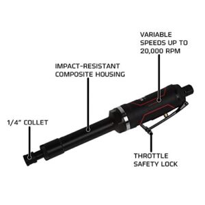 JET JAT-481, 1/4-Inch Extended Pneumatic Die Grinder (505481)