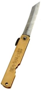 higo no kami 10 pocket knife by nagao seisakusho, brass finish