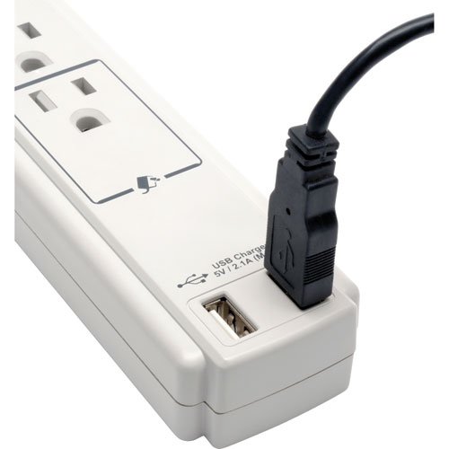 Tripp Lite 6 Outlet Surge Protector Power Strip 6ft Cord 990 Joules Dual USB Charging LED & INSURANCE (TLP606USB)