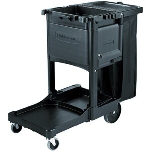 rubbermaid commercial products cabinet door with locks for cleaning cart (cleaning cart not included), black, utility cart accessories compatible with rubbermaid traditional janitorial cleaning carts