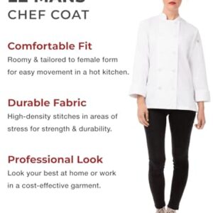 Chef Works Women's Le Mans Chef Coat, White, Medium