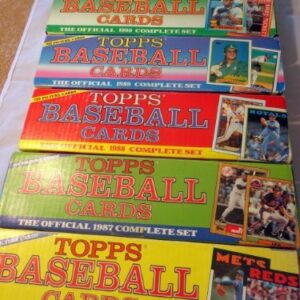 Lot of 6 Sets From Topps 1986 1987 1988 1989 1990 1991 Baseball Card Complete Factory Opened Sets in the Fancy Colored Christmas Boxes!