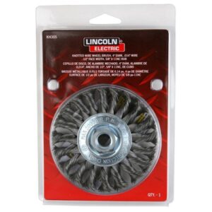 lincoln electric kh305 knotted wire wheel brush, 20000 rpm, 4" diameter x 1/2" face width, 5/8" x 11 unc arbor (pack of 1)(packaging may vary)
