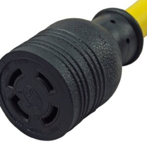 Conntek PL1430L1420 30-Amp 125/250-volt Model L14-30P Locking Plug for Model L14-20R 20-Amp 125/250-volt Locking Female Connector Adapter Cord, Yellow with Black
