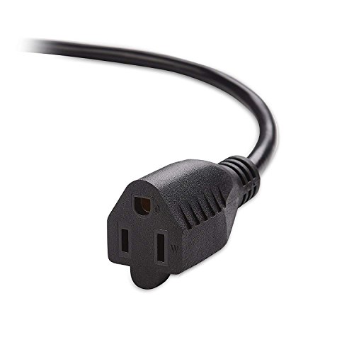 1ft (0.3M) 16AWG Heavy Duty (Power Extension Cord) Power Extension Cable 1 Feet (0.3 Meters) 3 Conductor (NEMA 5-15P to NEMA 5-15R) 13 Amp Power Cable CNE74467 (5 Pack)