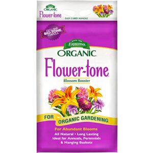 espoma organic flower-tone 3-4-5 natural & organic plant food; 18 lb. bag; organic fertilizer for flowers, annuals, perennials & hanging baskets. blossom booster