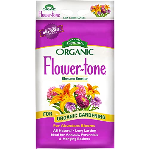 Espoma Organic Flower-tone 3-4-5 Natural & Organic Plant Food; 18 lb. Bag; Organic Fertilizer for Flowers, Annuals, Perennials & Hanging Baskets. Blossom Booster