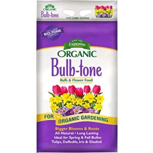 espoma organic bulb-tone 3-5-3 natural & organic fertilizer and plant food for all spring and fall bulbs. 18 lb. bag. use for planting & feeding to promote vibrant blooms