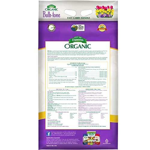 Espoma Organic Bulb-Tone 3-5-3 Natural & Organic Fertilizer and Plant Food for All Spring and Fall Bulbs. 18 lb. Bag. Use for Planting & Feeding to Promote Vibrant Blooms