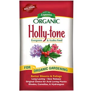 espoma organic holly-tone 4-3-4 natural & organic evergreen & azalea plant food; 36 lb. bag; the original & best fertilizer for all acid loving plants including rhododendrons & hydrangeas.