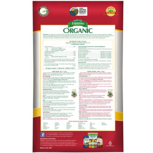 Espoma Organic Holly-tone 4-3-4 Natural & Organic Evergreen & Azalea Plant Food; 36 lb. Bag; The Original & Best Fertilizer for all Acid Loving Plants including Rhododendrons & Hydrangeas.