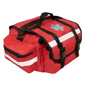 primacare kb-ro74-r first responder bag for trauma, 17" x 9" x 7", red