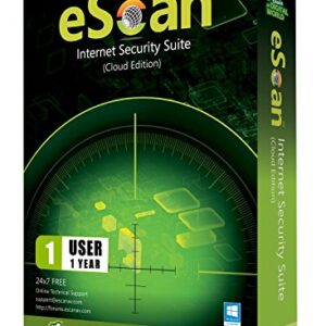 eScan Internet Security Suite with Cloud Security Total Antivirus software for PC Anti Ransomware unlimited protection | 1 Year 1 PC | Max security 2019