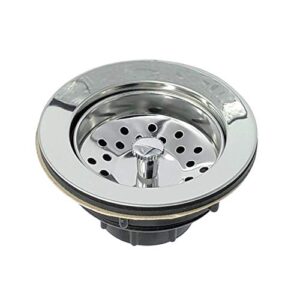 basket strainer 4 inch kitchen sink steel drain with abs base and removable strainer assembly, for american standard kitchen sink with 3-1/2 inch drain hole