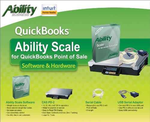 Ability Integrated Scale for Intuit QuickBooks Point of Sale with CAS PD2 and Cables