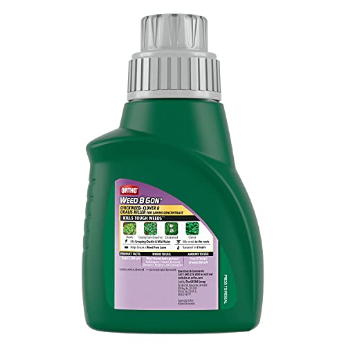 Ortho Weed B-gon Chickweed, Clover & Oxalis Killer for Lawns Concentrate, Treats 3,200 sq. ft., 16 fl. oz.