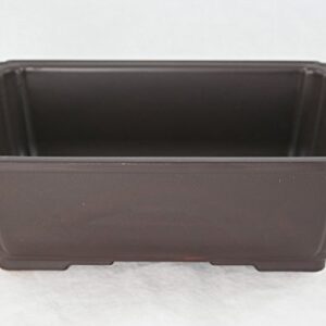 Rectangular Plastic Bonsai/Succulent Pot 10.5"x 7.75"x 3.5" - Dark Brown