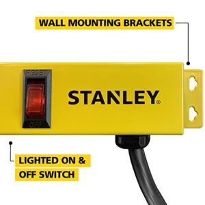 Stanley 31615 NCC31615 ShopMAX Pro 9-Outlet Surge-Protector Power Bar, 6-Foot Cord, Yellow