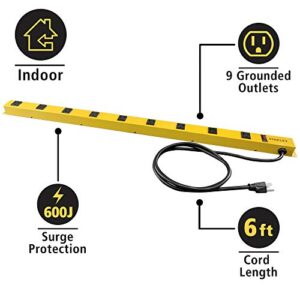 Stanley 31615 NCC31615 ShopMAX Pro 9-Outlet Surge-Protector Power Bar, 6-Foot Cord, Yellow