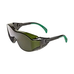 gateway safety 6966 cover2 safety glasses protective eye wear - over-the-glass (otg), ir filter shade 5.0 lens, black temple