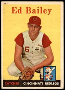 1958 topps # 330 ed bailey cincinnati reds (baseball card) good reds