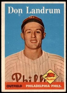 1958 topps # 291 don landrum philadelphia phillies (baseball card) ex phillies