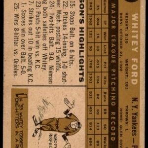 1960 Topps # 35 Whitey Ford New York Yankees (Baseball Card) GOOD Yankees