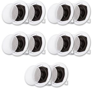 acoustic audio r191 in ceiling/in wall speaker 5 pair pack 2 way home theater flush mount