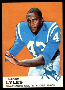 1969 topps # 72 lenny lyles baltimore colts (football card) ex/mt colts louisville