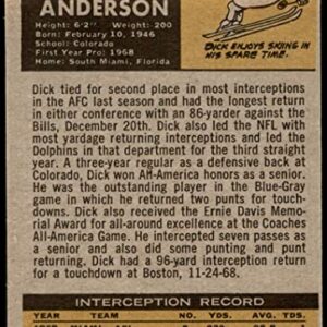 1971 Topps # 67 Dick Anderson Miami Dolphins (Football Card) VG Dolphins Colorado