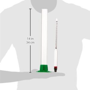 Naruekrit R3-XIKQ-AD0G Proof and Tralle Hydrometer with 12" Glass Test Jar